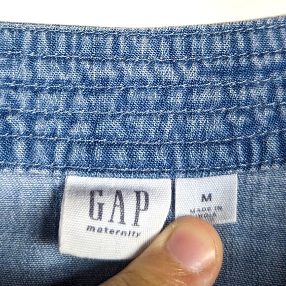 Gap Maternity Jumpsuit Women's Size Medium Lightweight Denim Chambray - Picture 6 of 8
